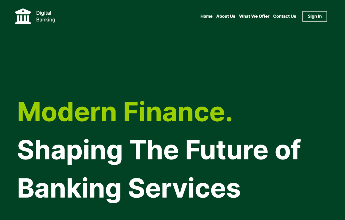 Plantilla de finanzas modernas de Strikingly