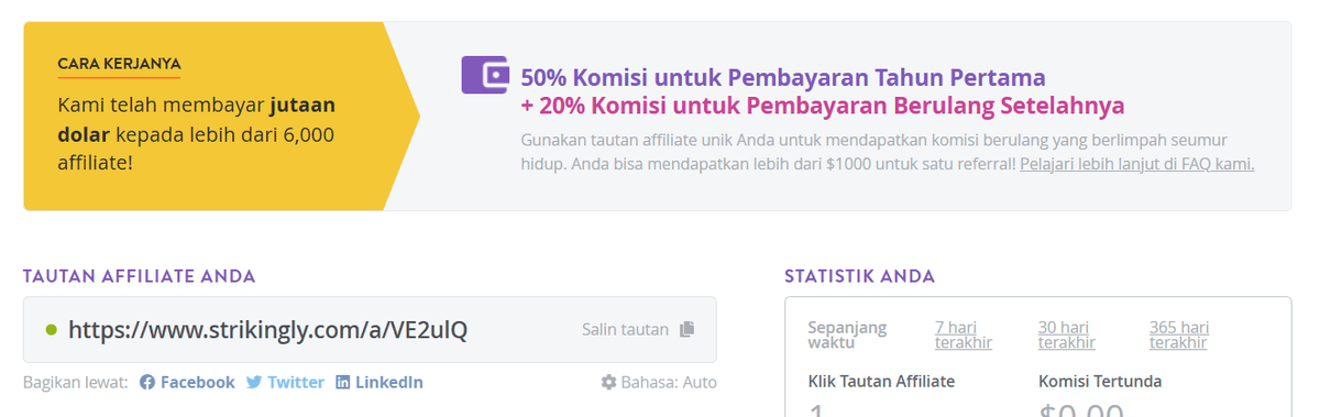 Program Afiliasi Baru dari Strikingly