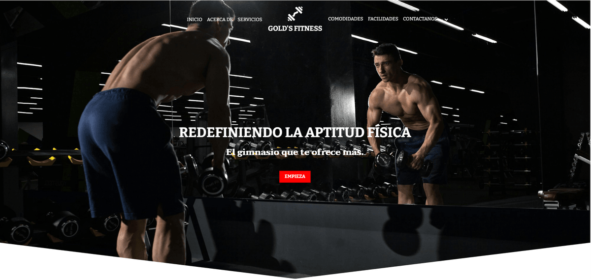 Plantilla de fitness de Gold de Strikingly