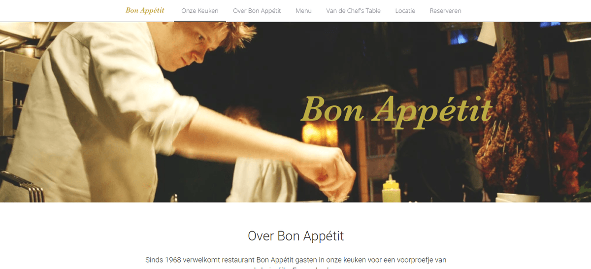 Bon Appetit Template from Strikingly