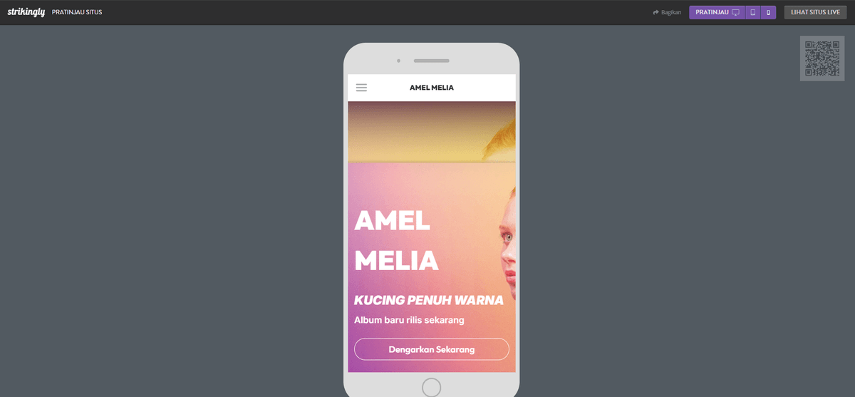Desain Beranda dengan Strikingly - Optimasi Seluler