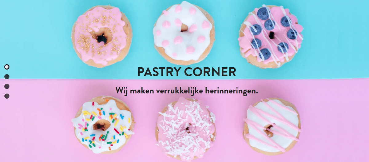 Patry Corner-sjabloon van Strikingly