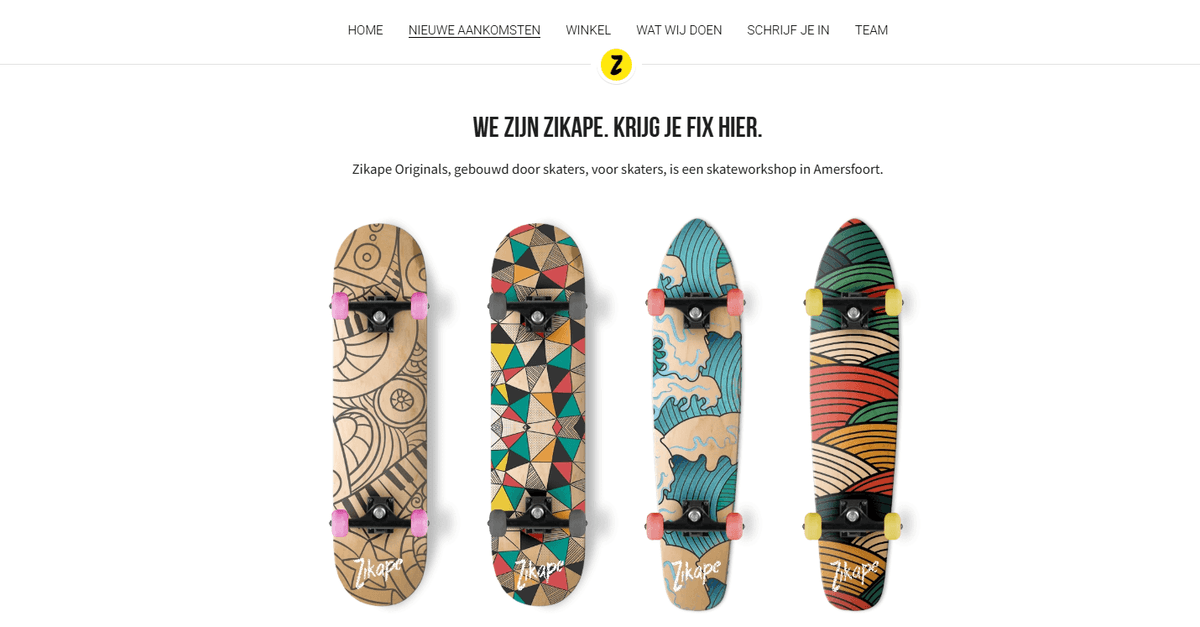 Zikape-sjabloon van Strikingly