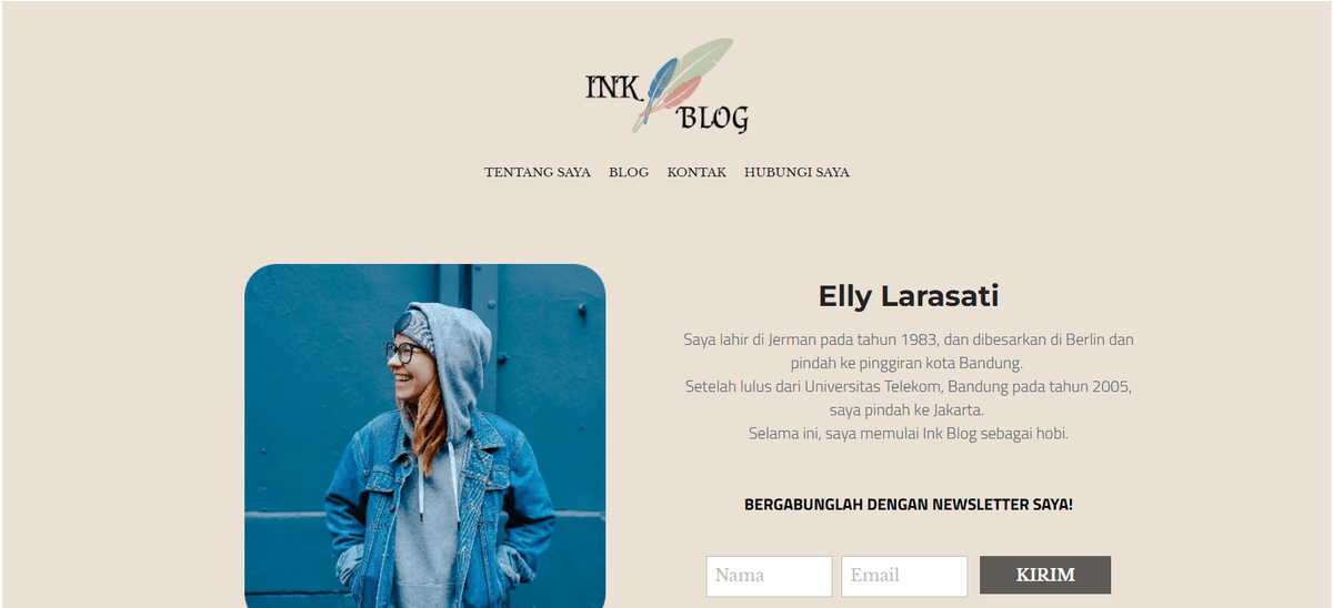 Template Blog Tinta dari Strikingly