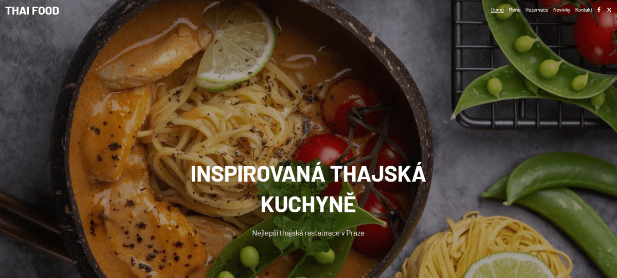 Šablona thajské restaurace od Strikingly