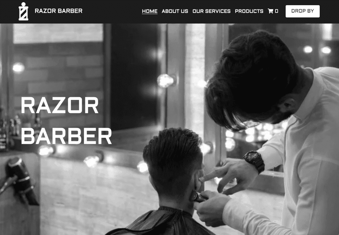Templat Situs Web Razor Barber