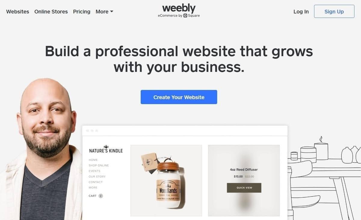 Página de destino de Weebly