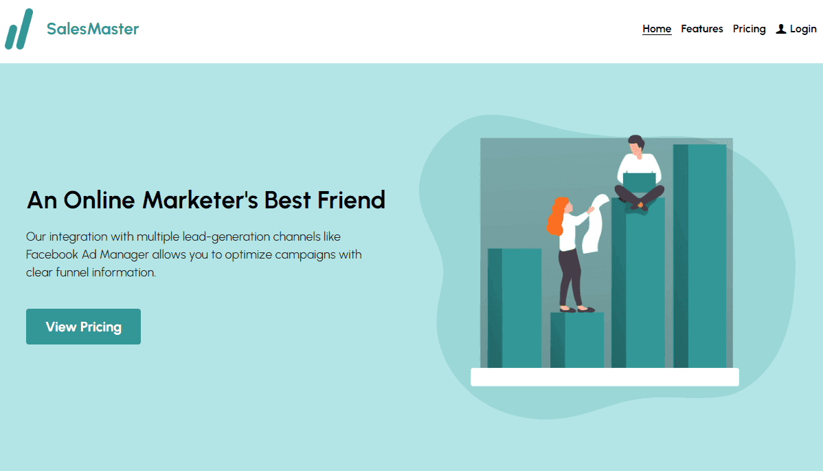 Plantilla SalesMaster de Strikingly