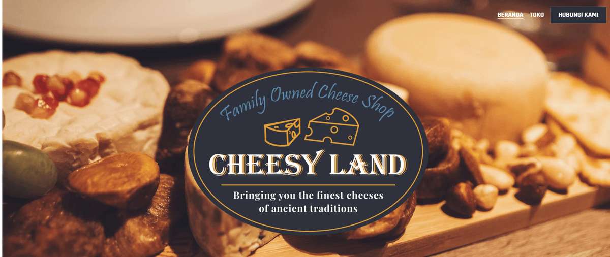 Template Toko Online Cheesy Land dari Strikingly
