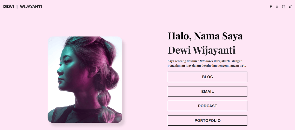 Templat Michelle Cruiste dari Strikingly