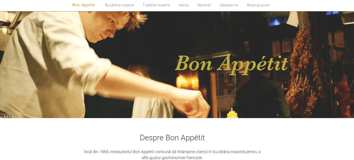 Șablon Bon Appetit de la Strikingly