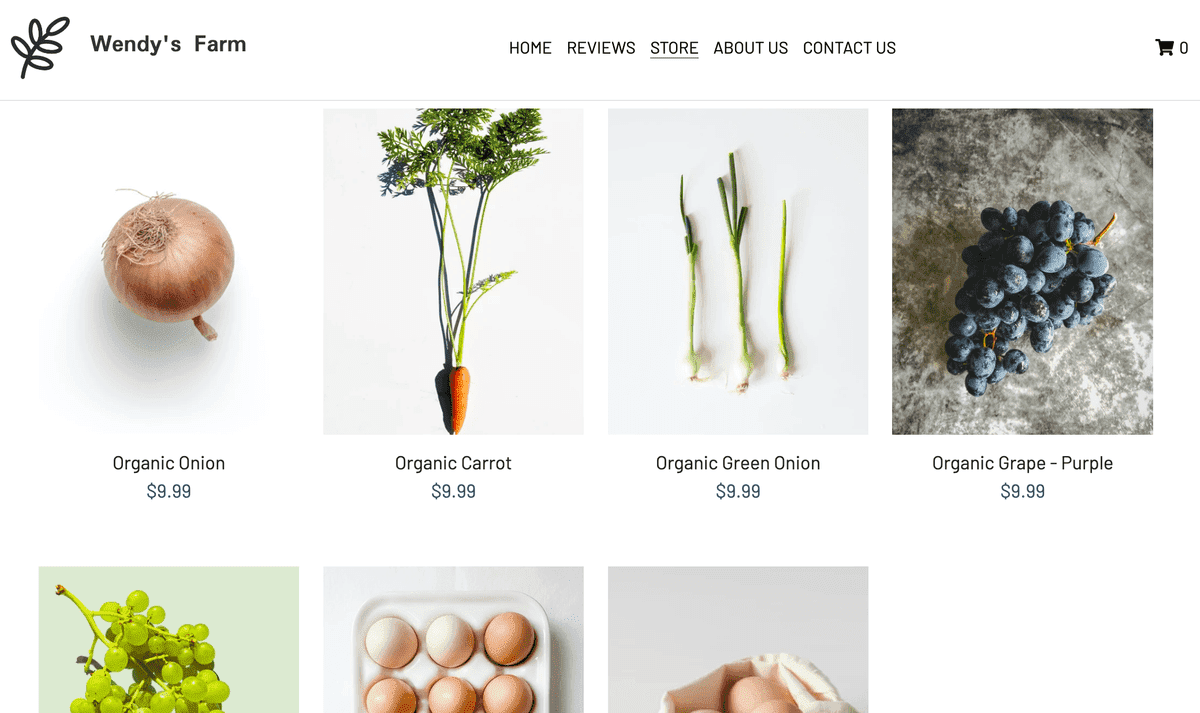 Plantilla de la granja de Wendy de Strikingly