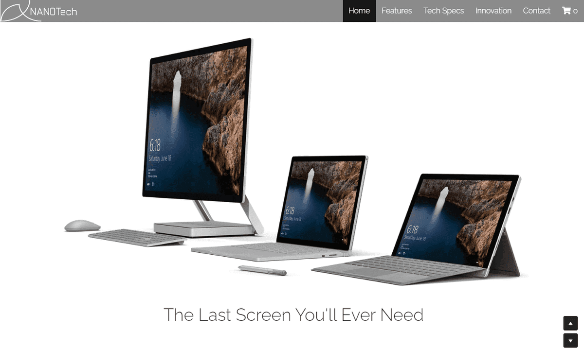 Página de destino llamativa en dispositivos móviles