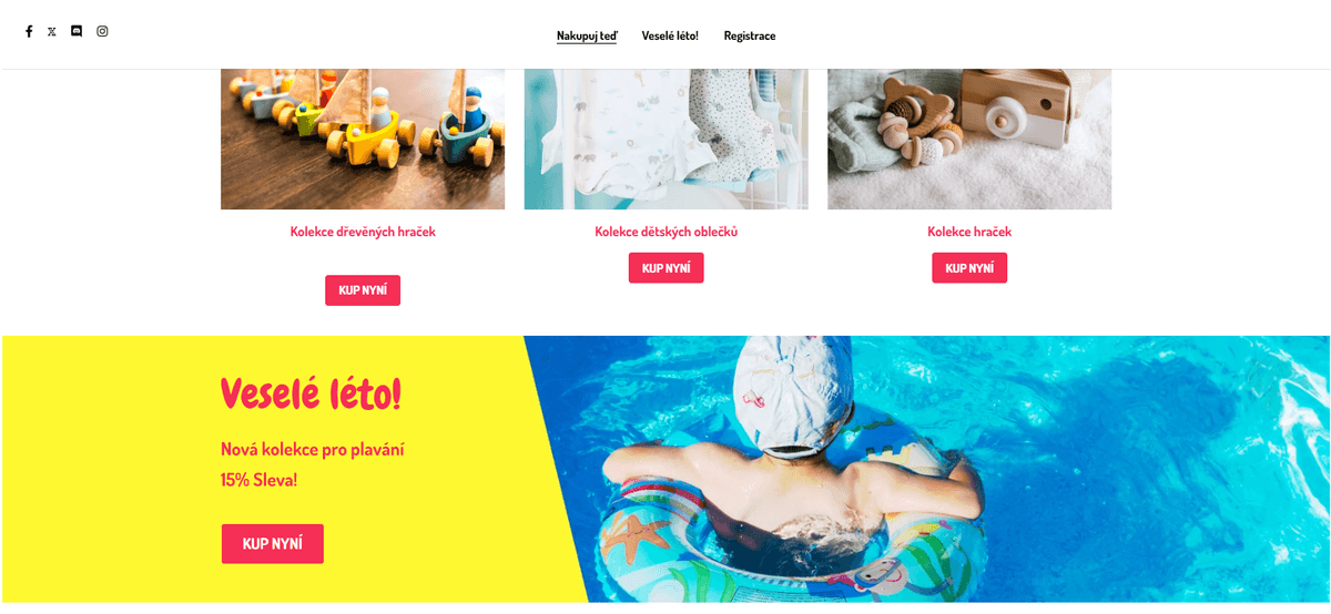 Šablona online obchodu Peggi od Strikingly