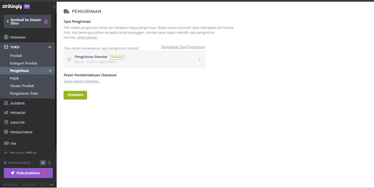 Fitur Kebijakan Pengiriman yang Mencolok