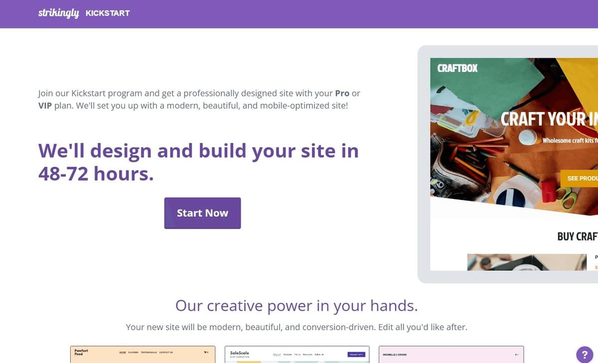 Programa Strikingly Kickstart