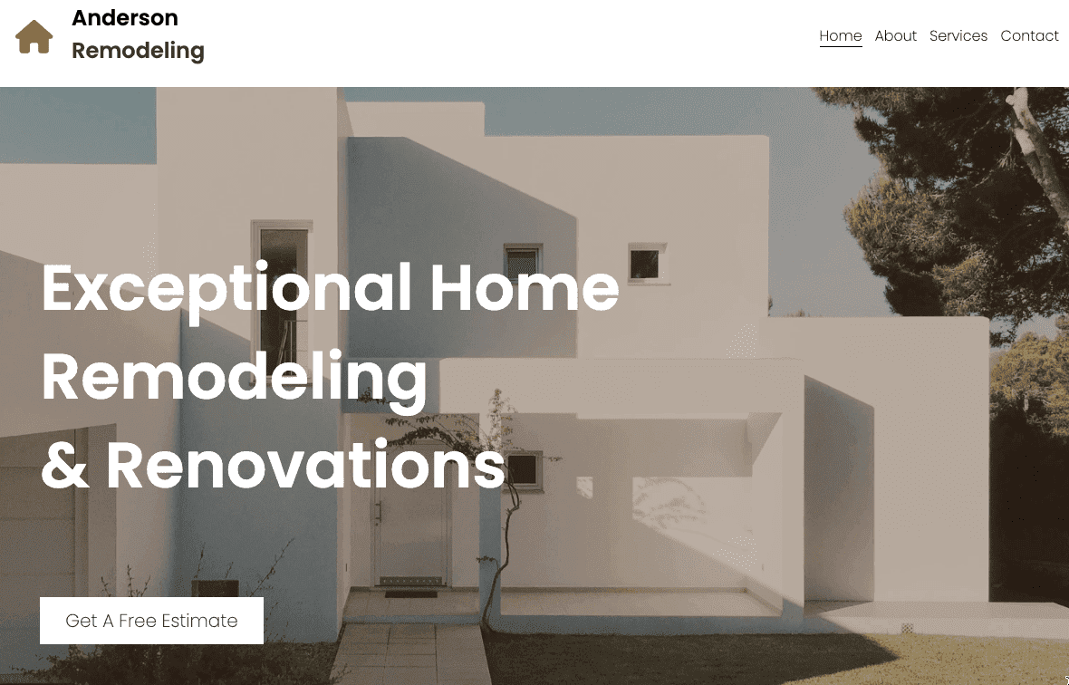 Plantilla de remodelación de viviendas de Strikingly