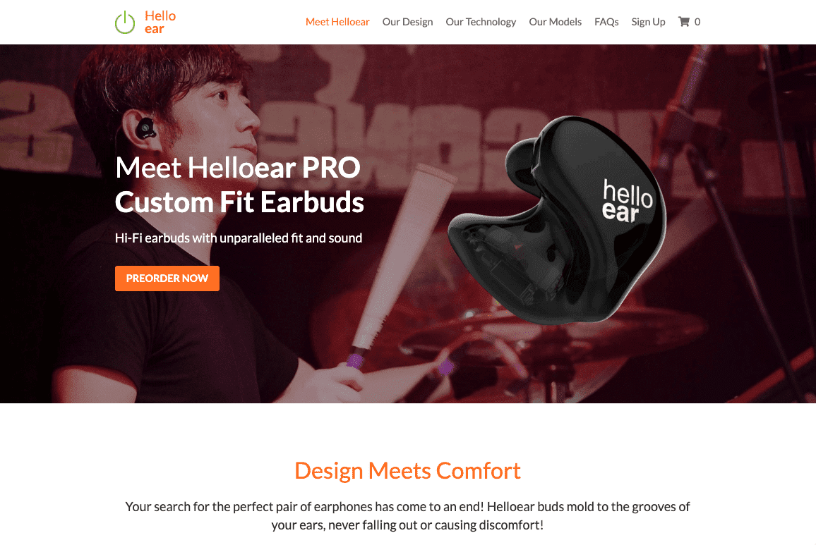 Šablona Hello X od Strikingly