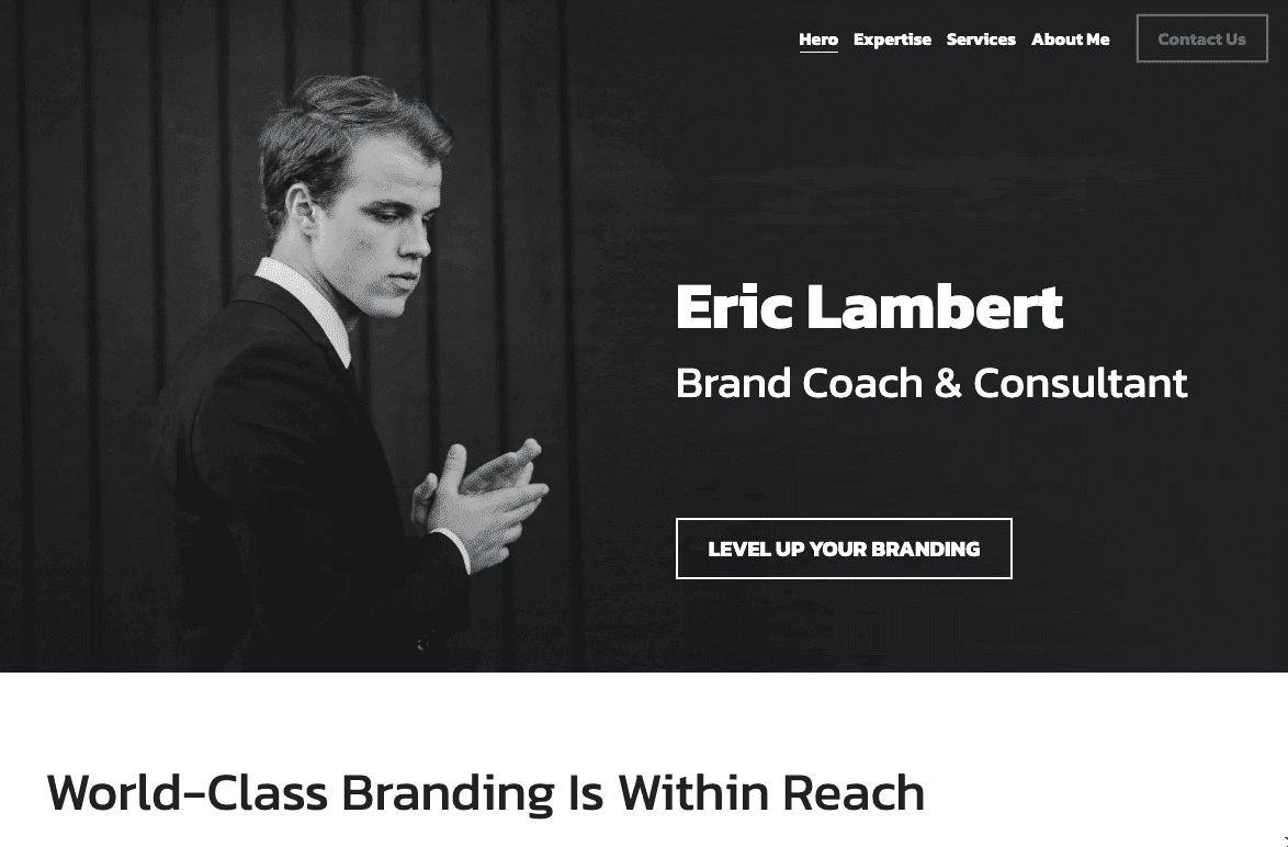 Plantilla de coach de marca de Strikingly