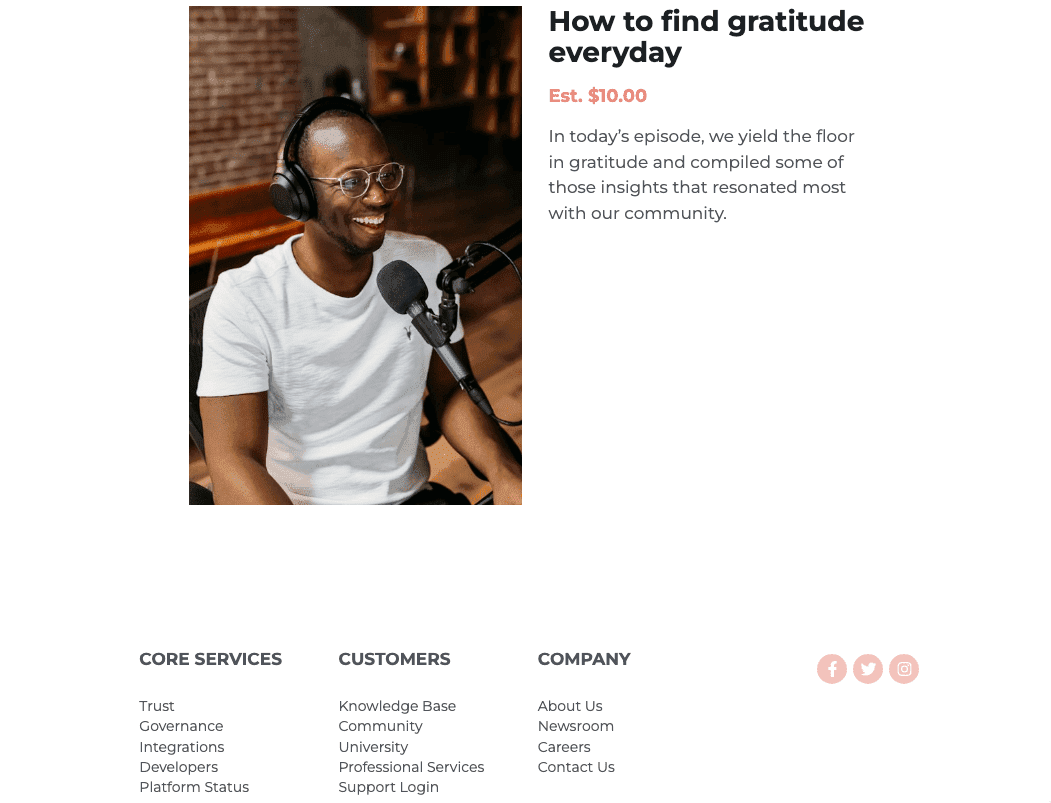 Templat Podcast Craft Your Life dari Strikingly