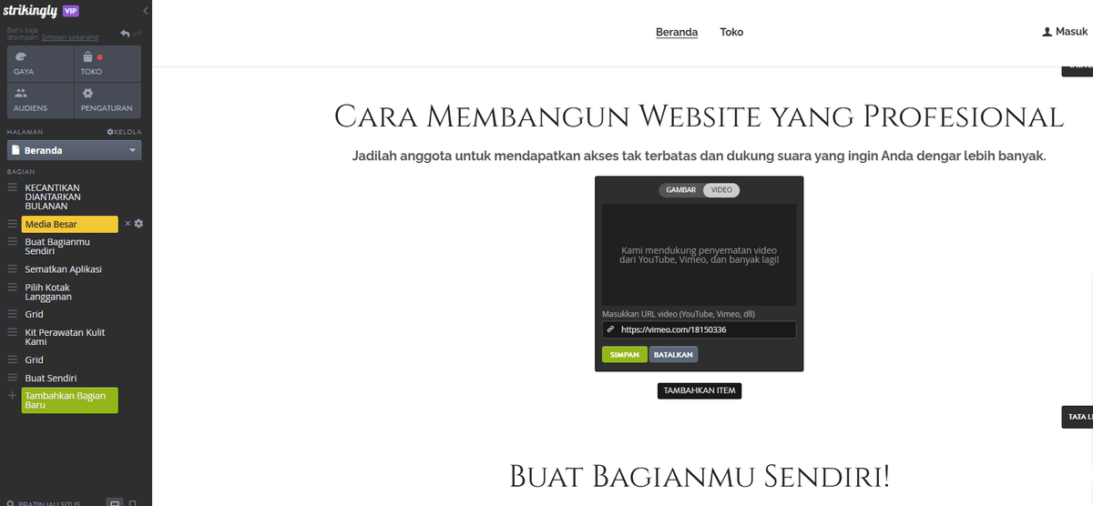 Cinemagraphs On Strikingly - Sisipkan Video