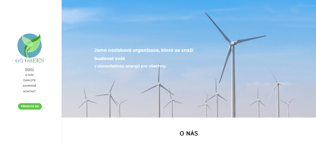 Šablona GoGreen od Strikingly