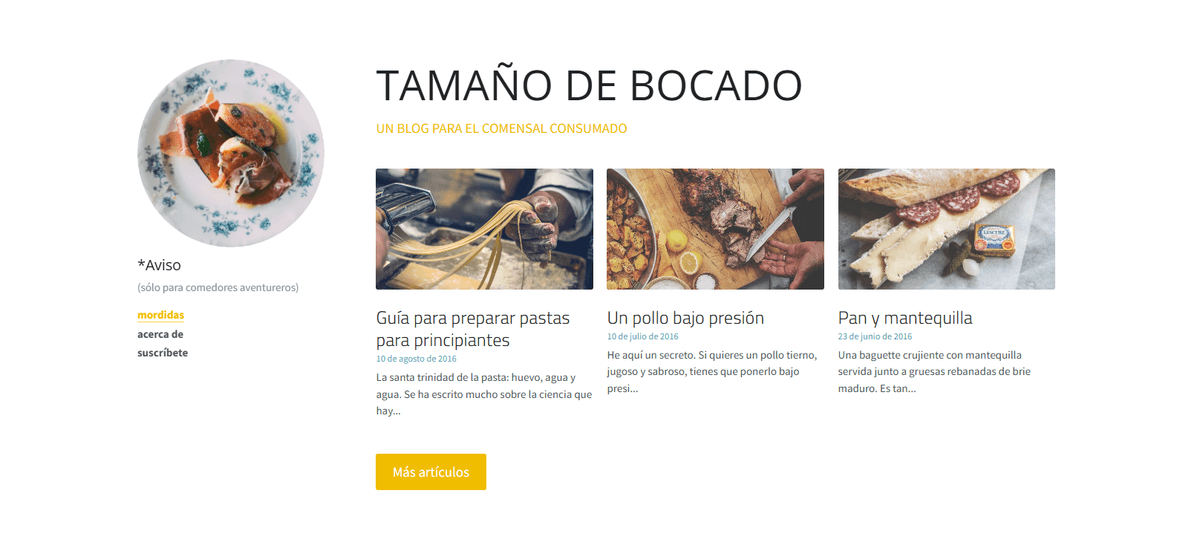 Plantilla de blog de diseño limpio