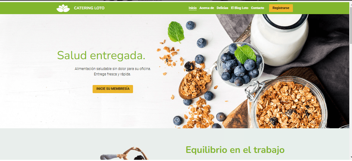 Plantilla Lotus de Strikingly