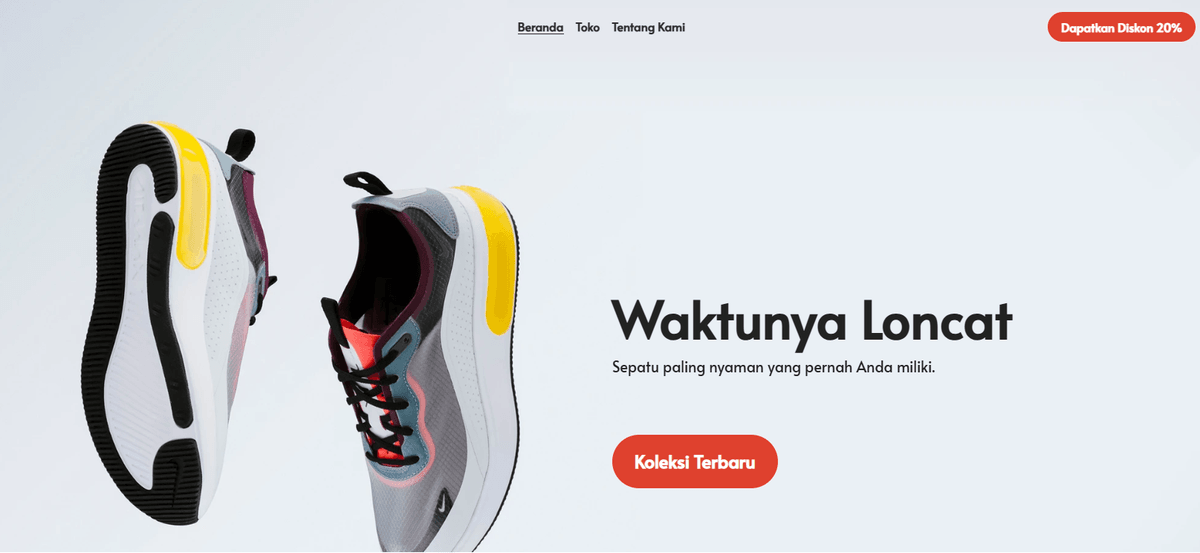 Templat Waktu Pantulan dari Strikerly