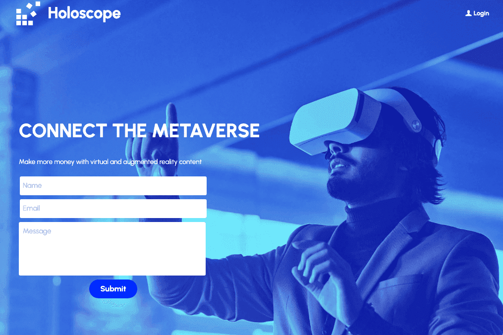 Plantilla de holoscopio de Strikingly