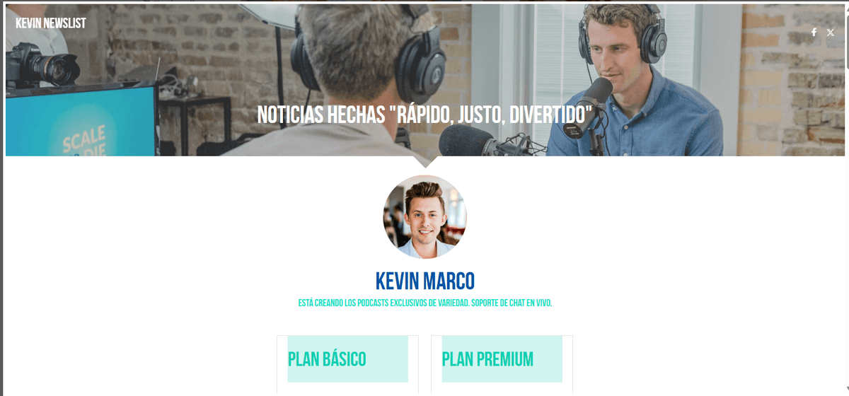 Plantilla de podcast de Strikingly