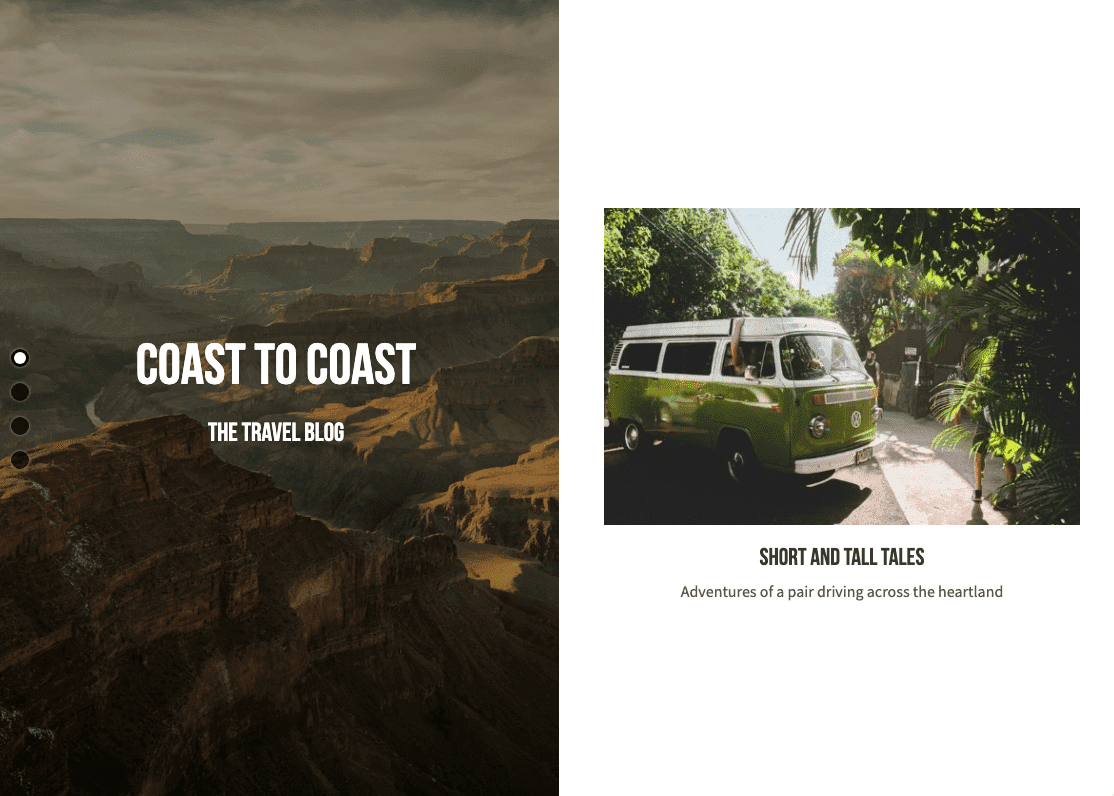 Template Blog Perspektif dari Strikingly