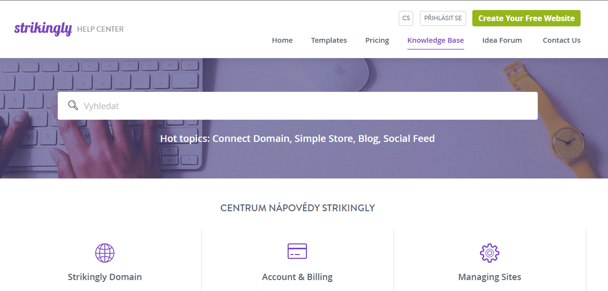 Jak spravovat možnosti produktů pomocí Strikingly – podívejte se na zdroje podpory Strikingly
