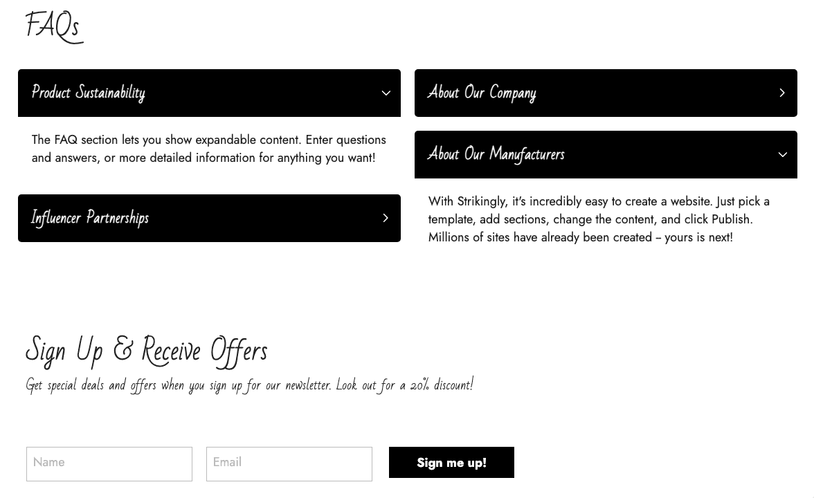 Plantilla de maquillaje Freshtone de Strikingly