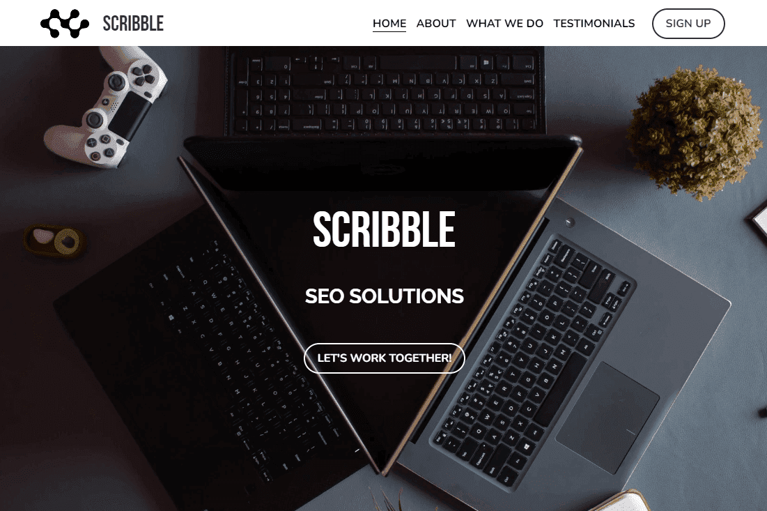 Plantilla de garabatos de Strikingly