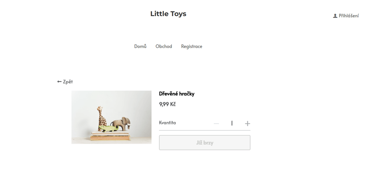 Šablona internetového obchodu Little Toys od Strikingly