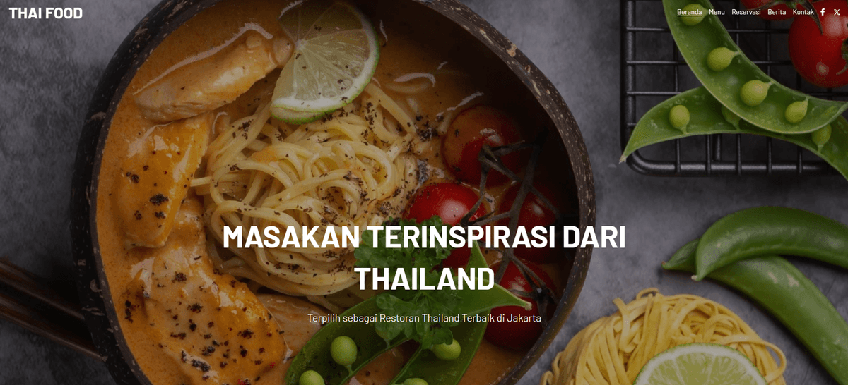Template Restoran Thailand dari Strikenly