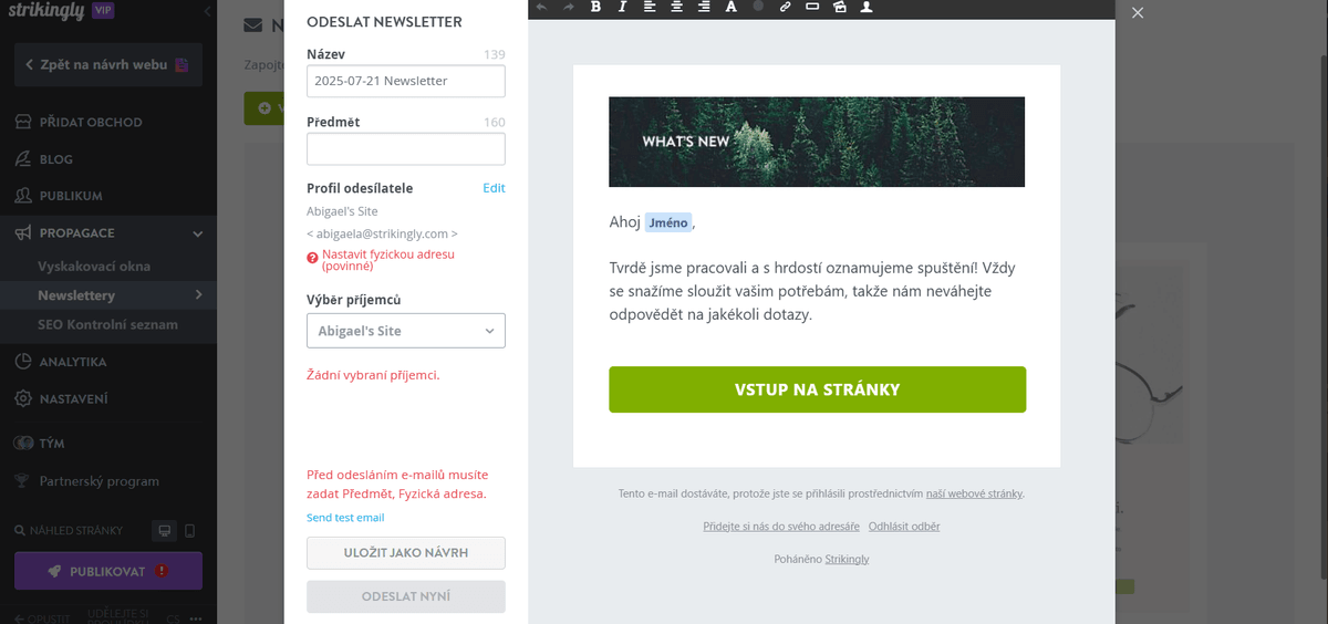 Role Strikingly v referenčním marketingu - automatizace e-mailů