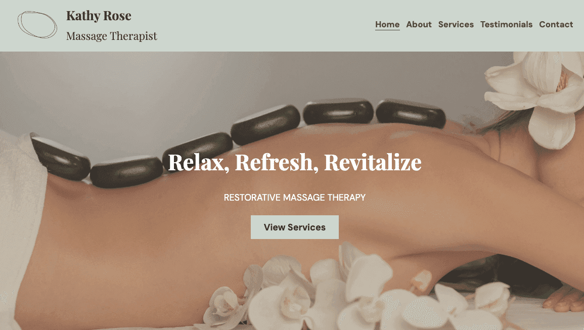 Template Terapis Pijat dari Strikingly