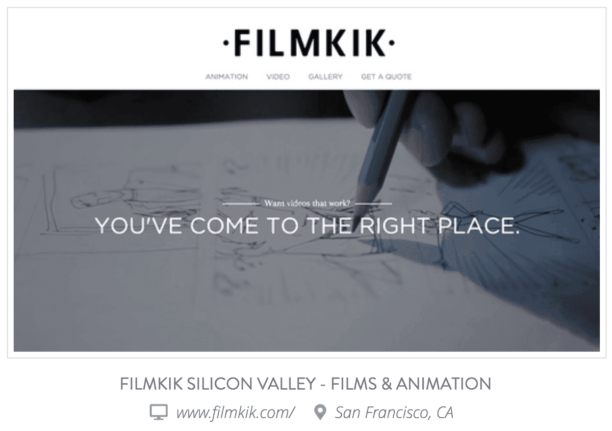 Sitio web de Filmkik con nombre de dominio
