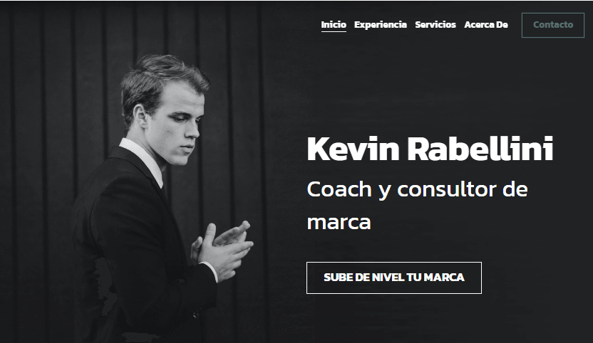 Plantilla de Brand Coach de Strikingly