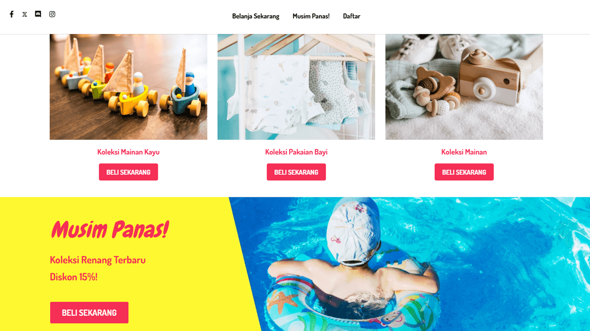 Templat Situs Web Belanja Online Peggi