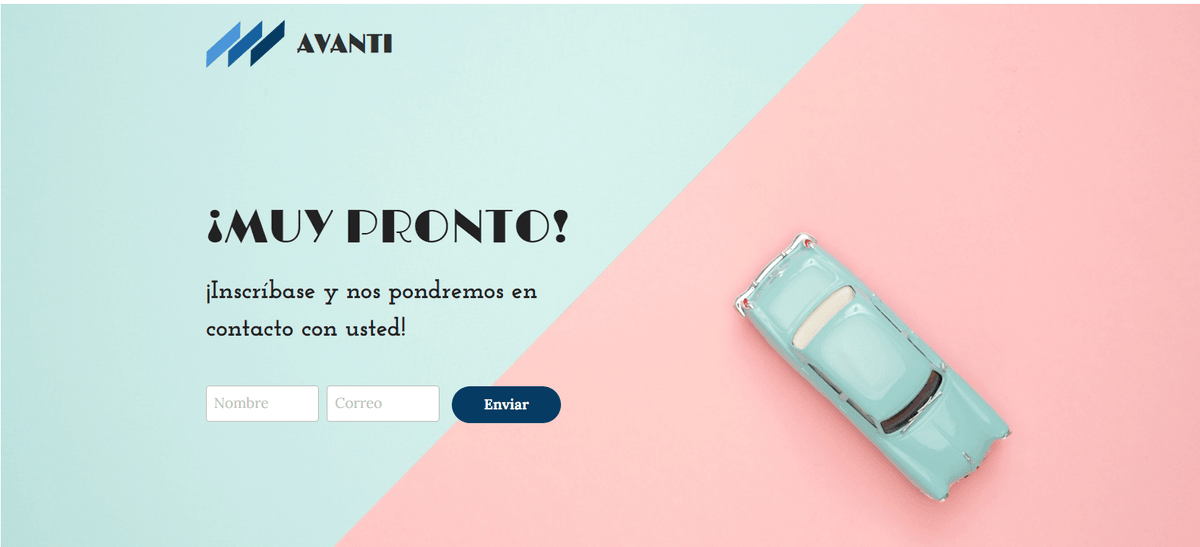 Plantilla Avanti de Strikingly