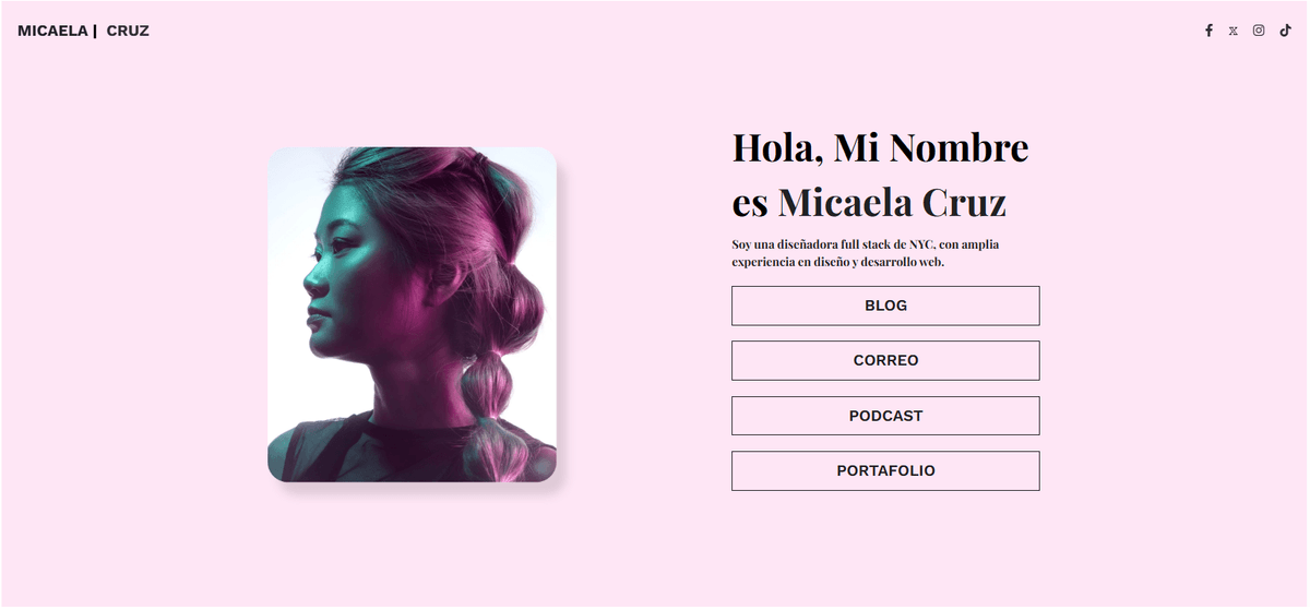 Plantilla de enlace biográfico de Strikingly