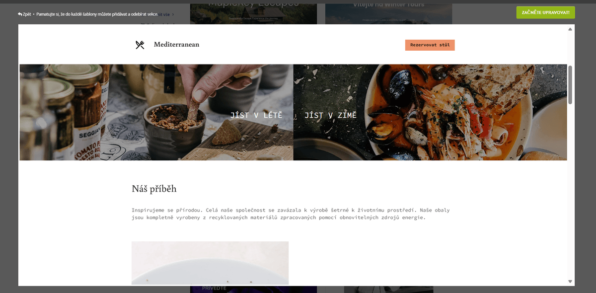 Marketing jídla na Strikingly - Pravidelné aktualizace a blogování