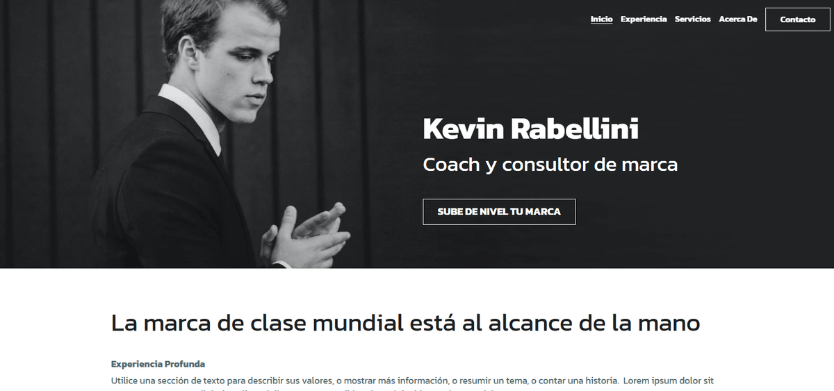 Plantilla de coach de marca de Strikingly