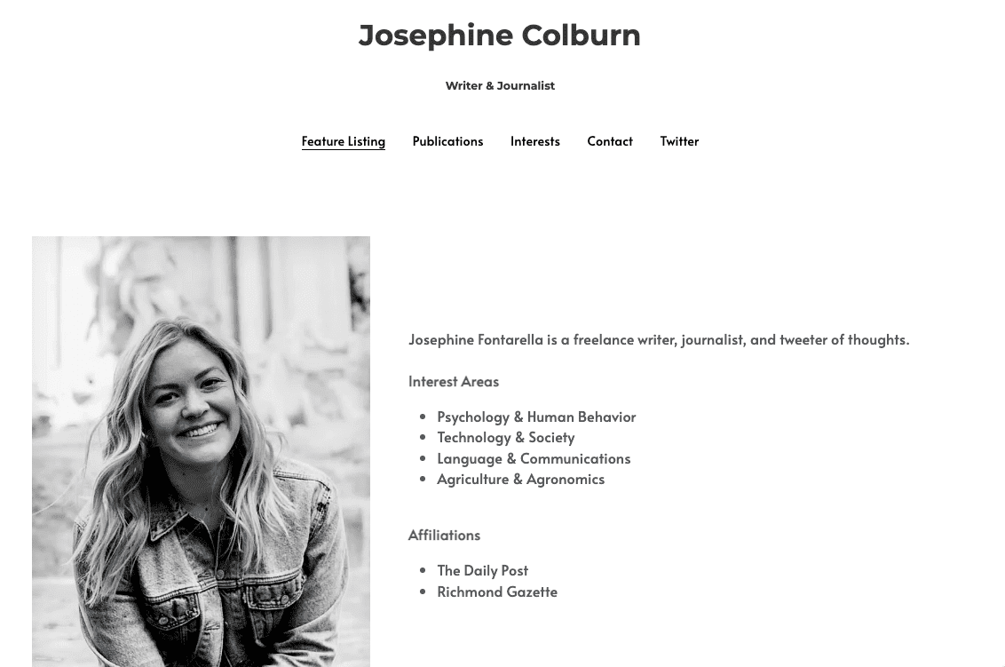 Template Merek Pribadi Sederhana dari Strikingly