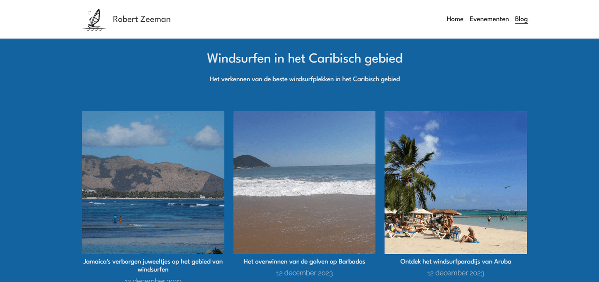 Windsurfer-sjabloon van Strikingly