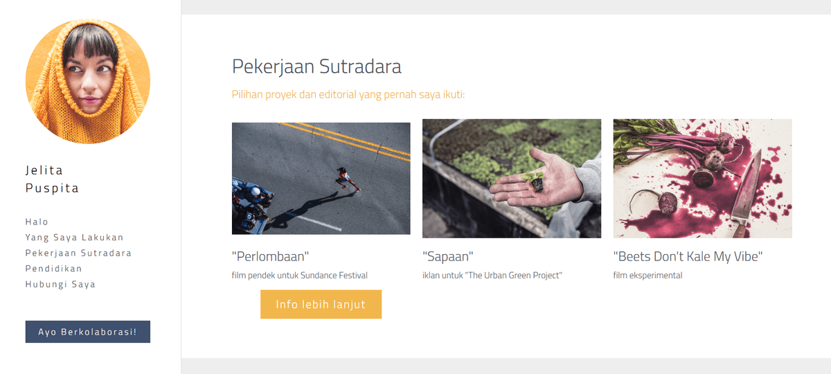 Templat Elegan dari Strikerly