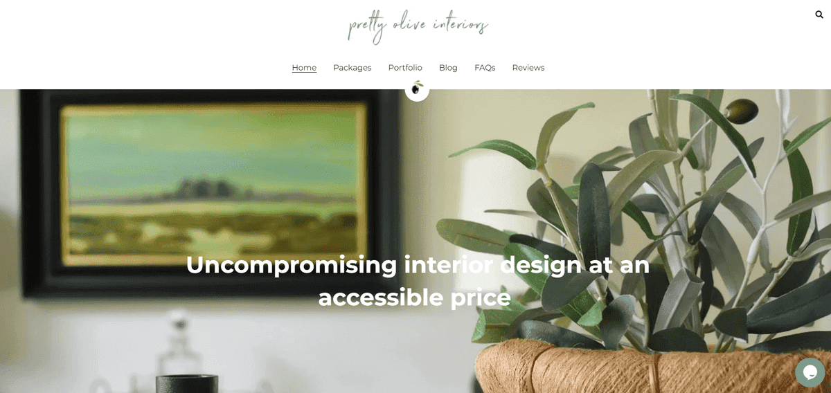 Contoh desain blog Olive dengan Strikingly